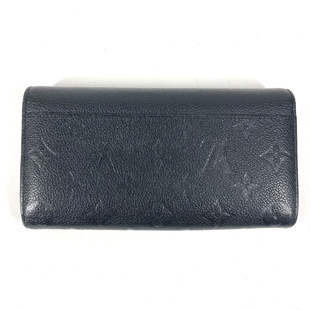 LOUIS VUITTON M61182 Monogram Empreinte Portefeuille Sarah Long Wallet Flap Bifold Long Wallet Monogram Empreinte Leather Unisex Noir Black