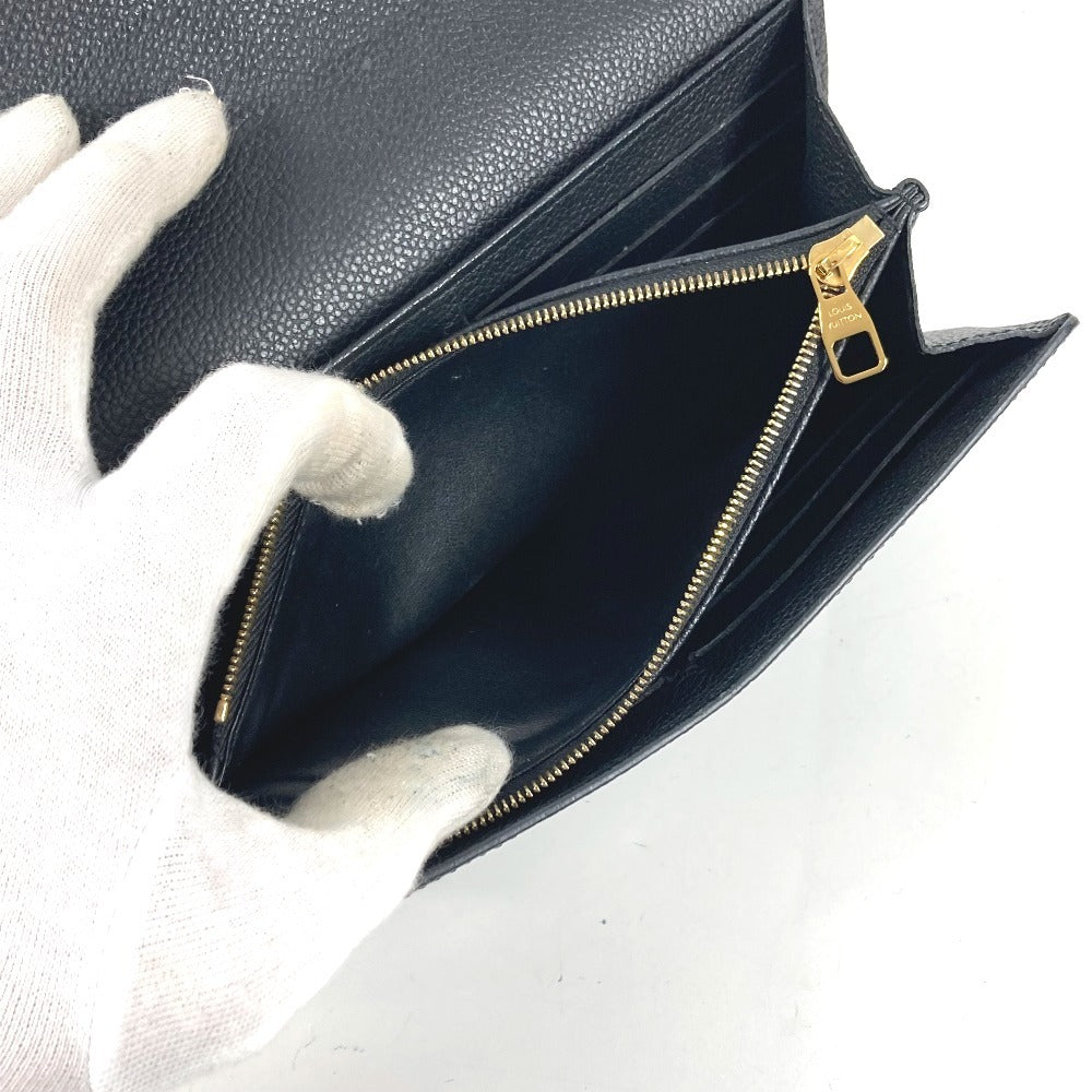 LOUIS VUITTON M61182 Monogram Empreinte Portefeuille Sarah Long Wallet Flap Bifold Long Wallet Monogram Empreinte Leather Unisex Noir Black