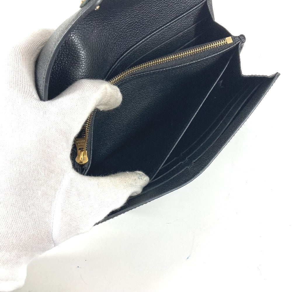 LOUIS VUITTON M61182 Monogram Empreinte Portefeuille Sarah Long Wallet Flap Bifold Long Wallet Monogram Empreinte Leather Unisex Noir Black