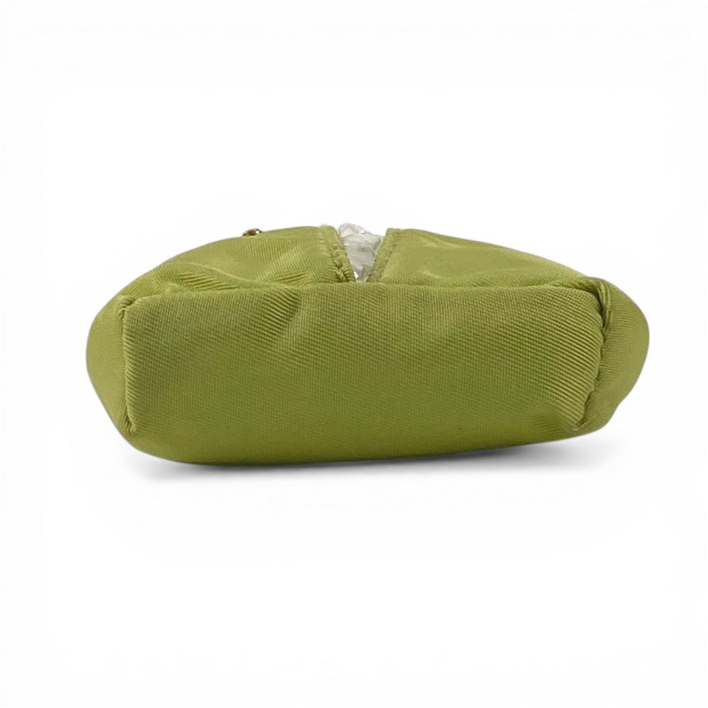 PRADA Tissue Case Pocket Tissue Mini Triangle Logo Plate Cover Pouch Unisex Light Green