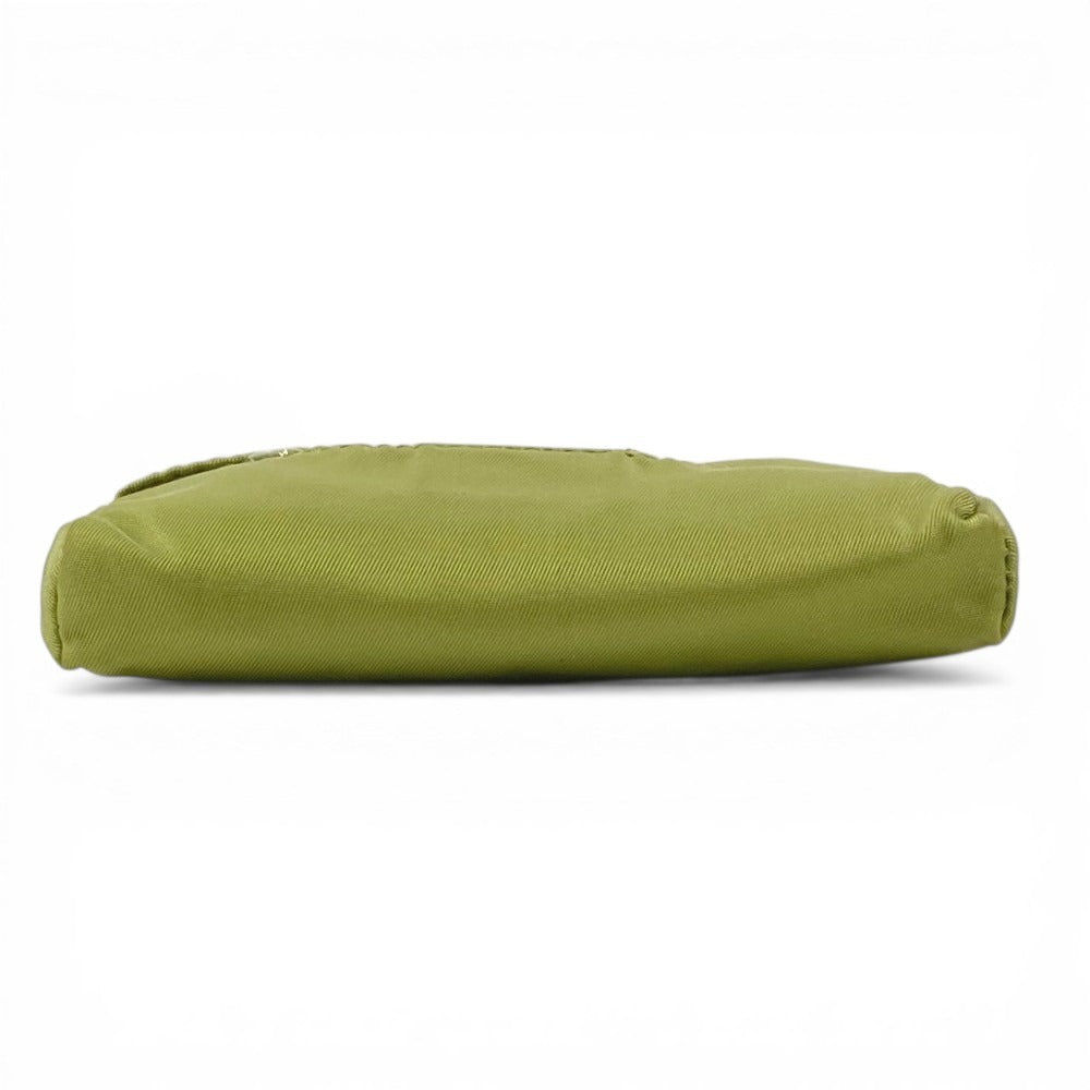 PRADA Tissue Case Pocket Tissue Mini Triangle Logo Plate Cover Pouch Unisex Light Green