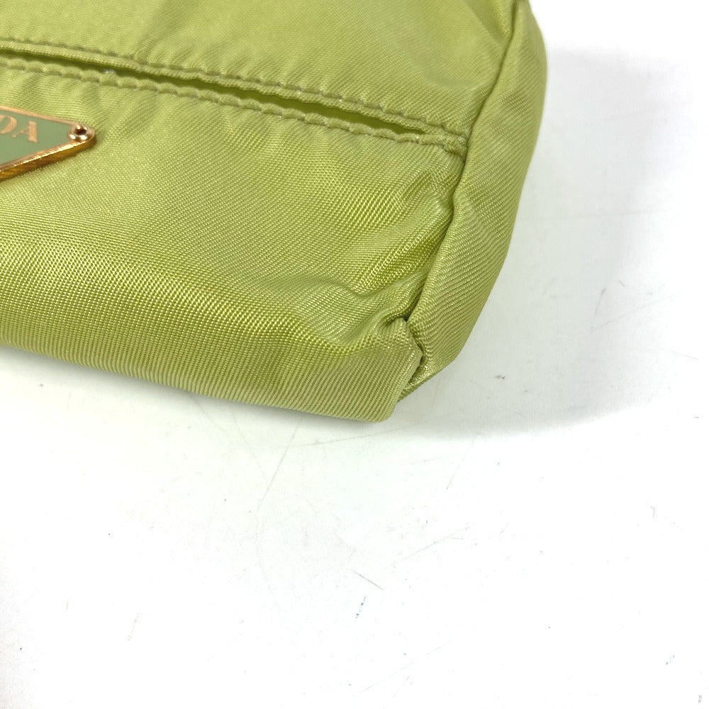 PRADA Tissue Case Pocket Tissue Mini Triangle Logo Plate Cover Pouch Unisex Light Green