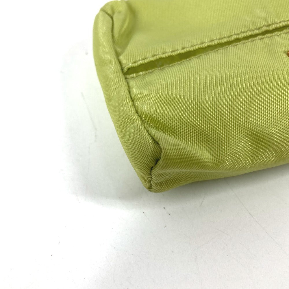 PRADA Tissue Case Pocket Tissue Mini Triangle Logo Plate Cover Pouch Unisex Light Green
