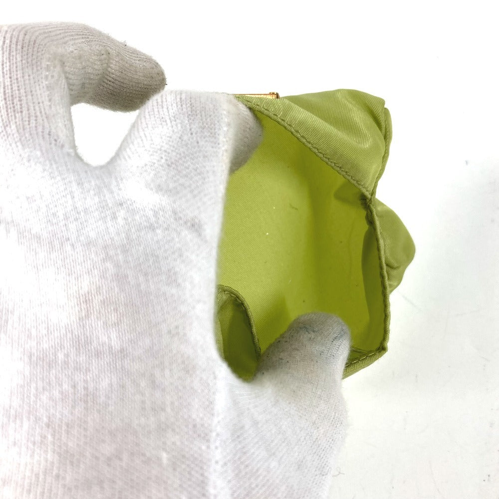 PRADA Tissue Case Pocket Tissue Mini Triangle Logo Plate Cover Pouch Unisex Light Green