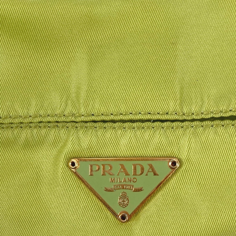 PRADA Tissue Case Pocket Tissue Mini Triangle Logo Plate Cover Pouch Unisex Light Green