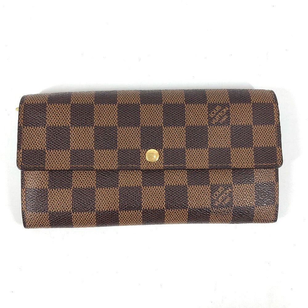 LOUIS VUITTON N61734 ダミエ ポルトフォイユサラ ポルトフォイユ サラ ロングウォレット 2つ折り 長財布 ダミエキャンバス ユニセックス エベヌ ブラウン
