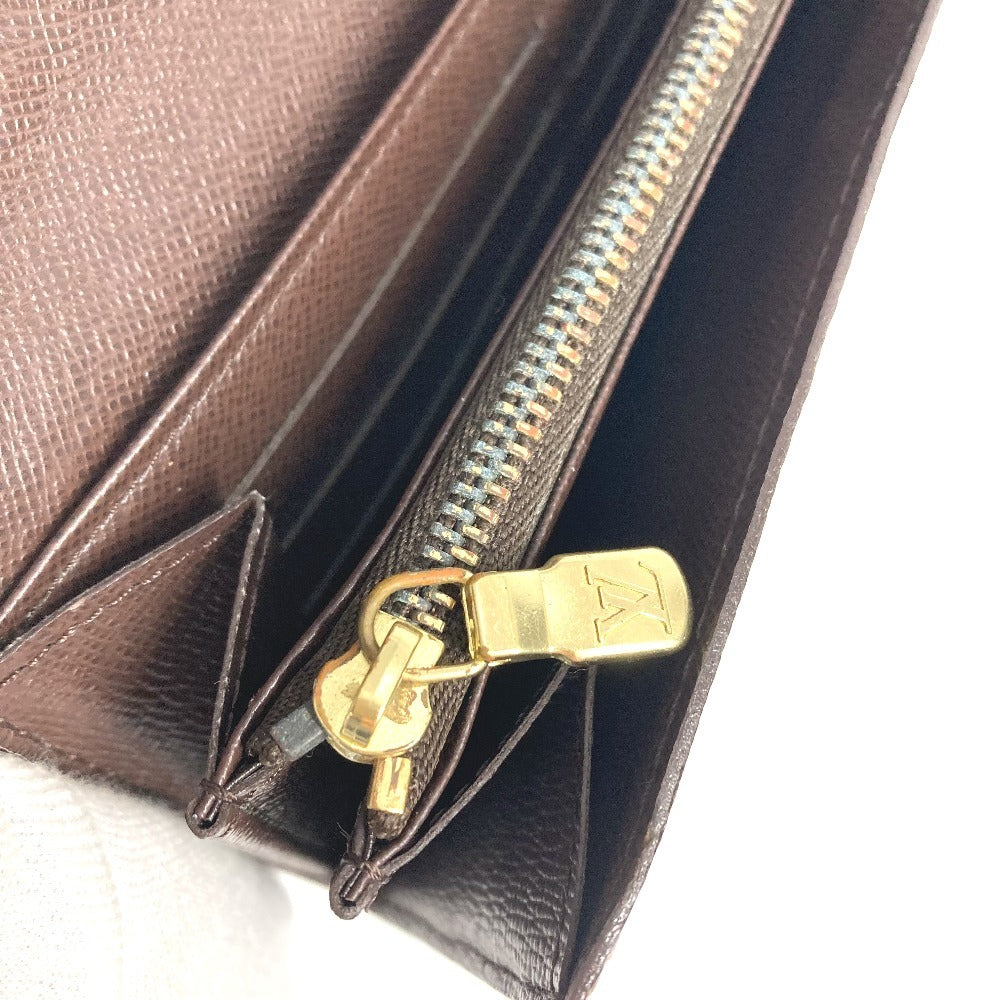 LOUIS VUITTON N61734 ダミエ ポルトフォイユサラ ポルトフォイユ サラ ロングウォレット 2つ折り 長財布 ダミエキャンバス ユニセックス エベヌ ブラウン