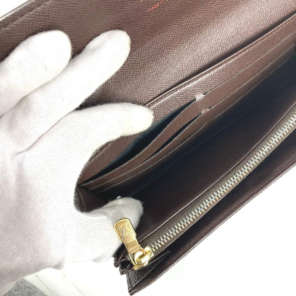 LOUIS VUITTON N61734 ダミエ ポルトフォイユサラ ポルトフォイユ サラ ロングウォレット 2つ折り 長財布 ダミエキャンバス ユニセックス エベヌ ブラウン