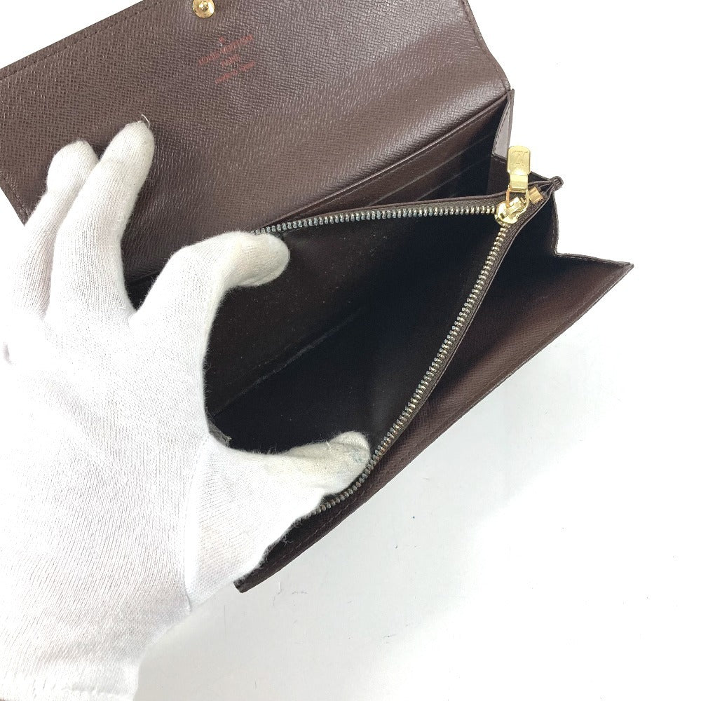 LOUIS VUITTON N61734 ダミエ ポルトフォイユサラ ポルトフォイユ サラ ロングウォレット 2つ折り 長財布 ダミエキャンバス ユニセックス エベヌ ブラウン
