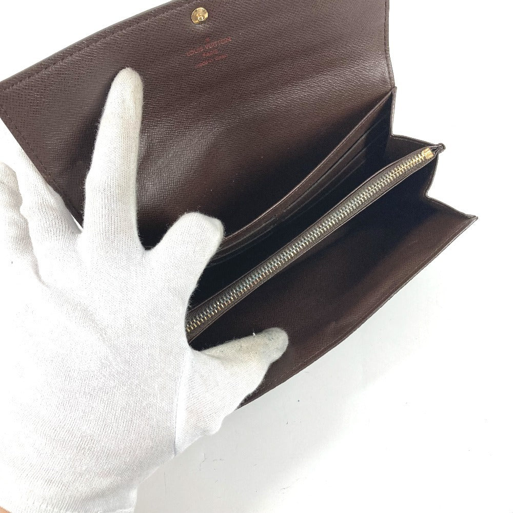 LOUIS VUITTON N61734 ダミエ ポルトフォイユサラ ポルトフォイユ サラ ロングウォレット 2つ折り 長財布 ダミエキャンバス ユニセックス エベヌ ブラウン