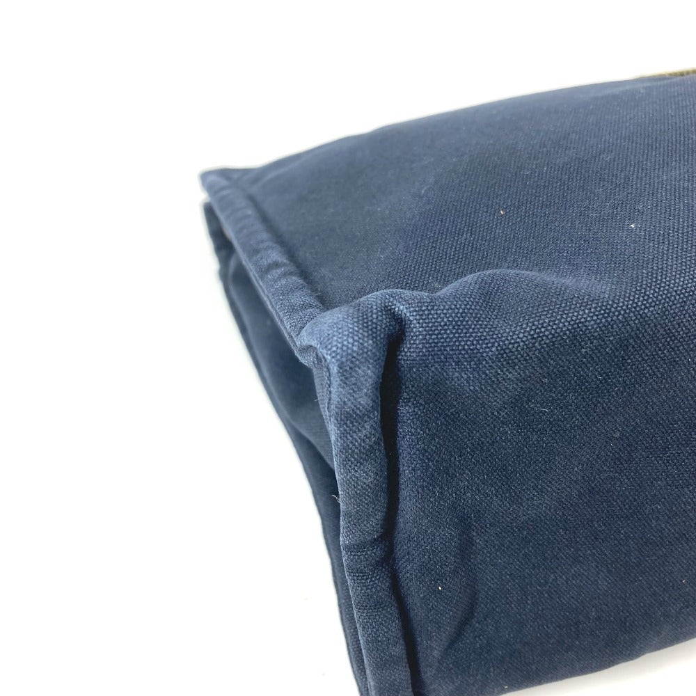 HERMES フールトゥ カバン ポーチ バッグ セカンドバッグ クラッチバッグ コットン ユニセックス ネイビー