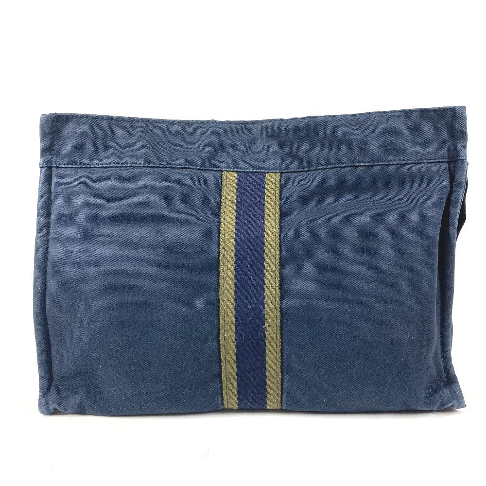 HERMES フールトゥ カバン ポーチ バッグ セカンドバッグ クラッチバッグ コットン ユニセックス ネイビー