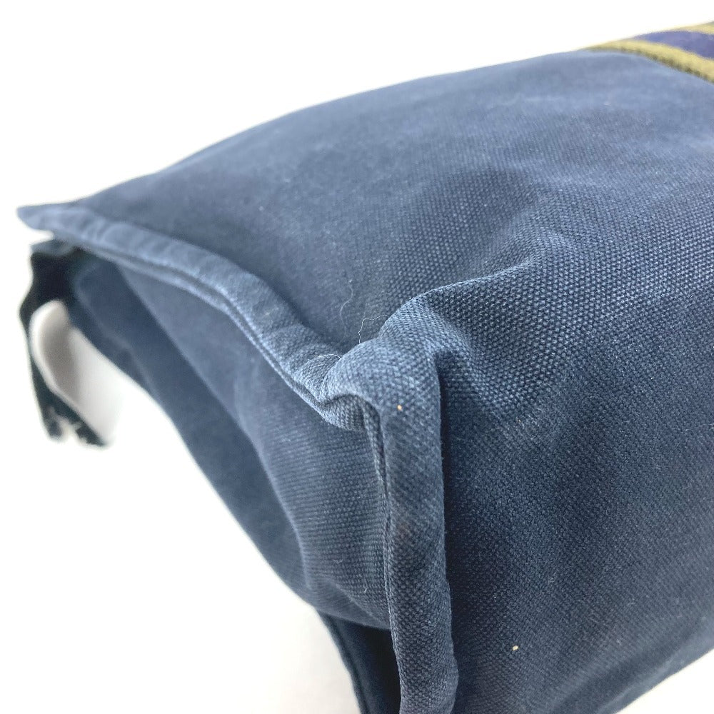 HERMES フールトゥ カバン ポーチ バッグ セカンドバッグ クラッチバッグ コットン ユニセックス ネイビー