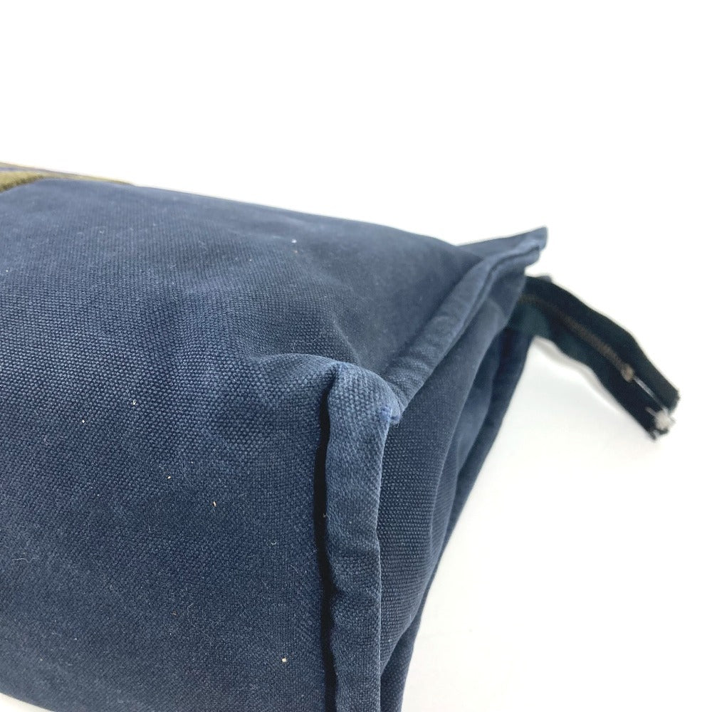 HERMES フールトゥ カバン ポーチ バッグ セカンドバッグ クラッチバッグ コットン ユニセックス ネイビー