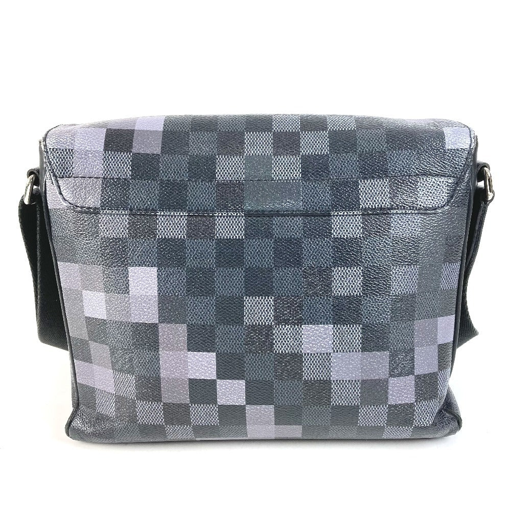 LOUIS VUITTON N40072 Damier Graphite Pixel District PM District PM Bag Sling Flap Shoulder Bag Damier Graphite Canvas Unisex Black