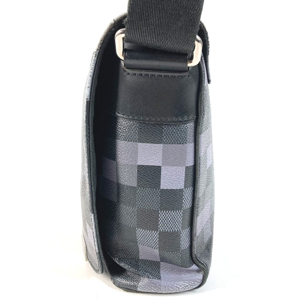 LOUIS VUITTON N40072 Damier Graphite Pixel District PM District PM Bag Sling Flap Shoulder Bag Damier Graphite Canvas Unisex Black