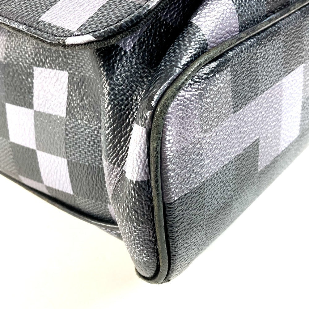 LOUIS VUITTON N40072 Damier Graphite Pixel District PM District PM Bag Sling Flap Shoulder Bag Damier Graphite Canvas Unisex Black
