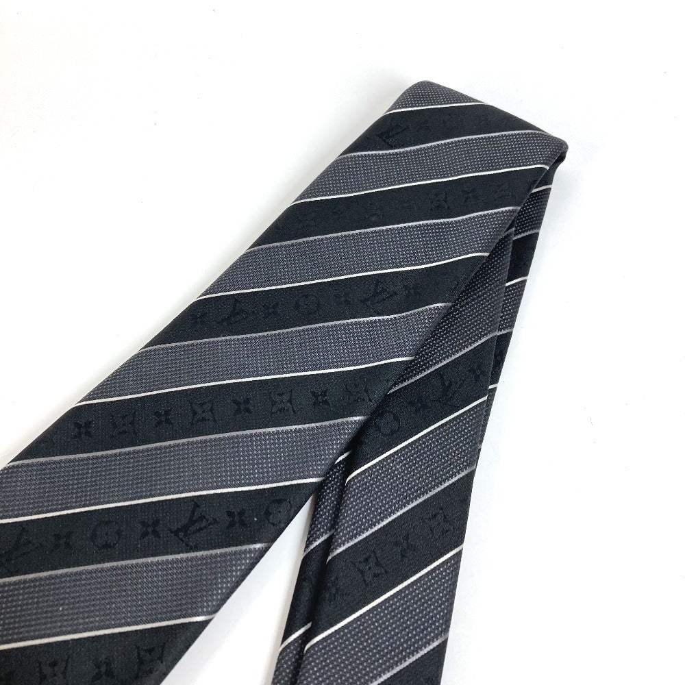 LOUIS VUITTON Unknown Logo Silk Tie Men's Black