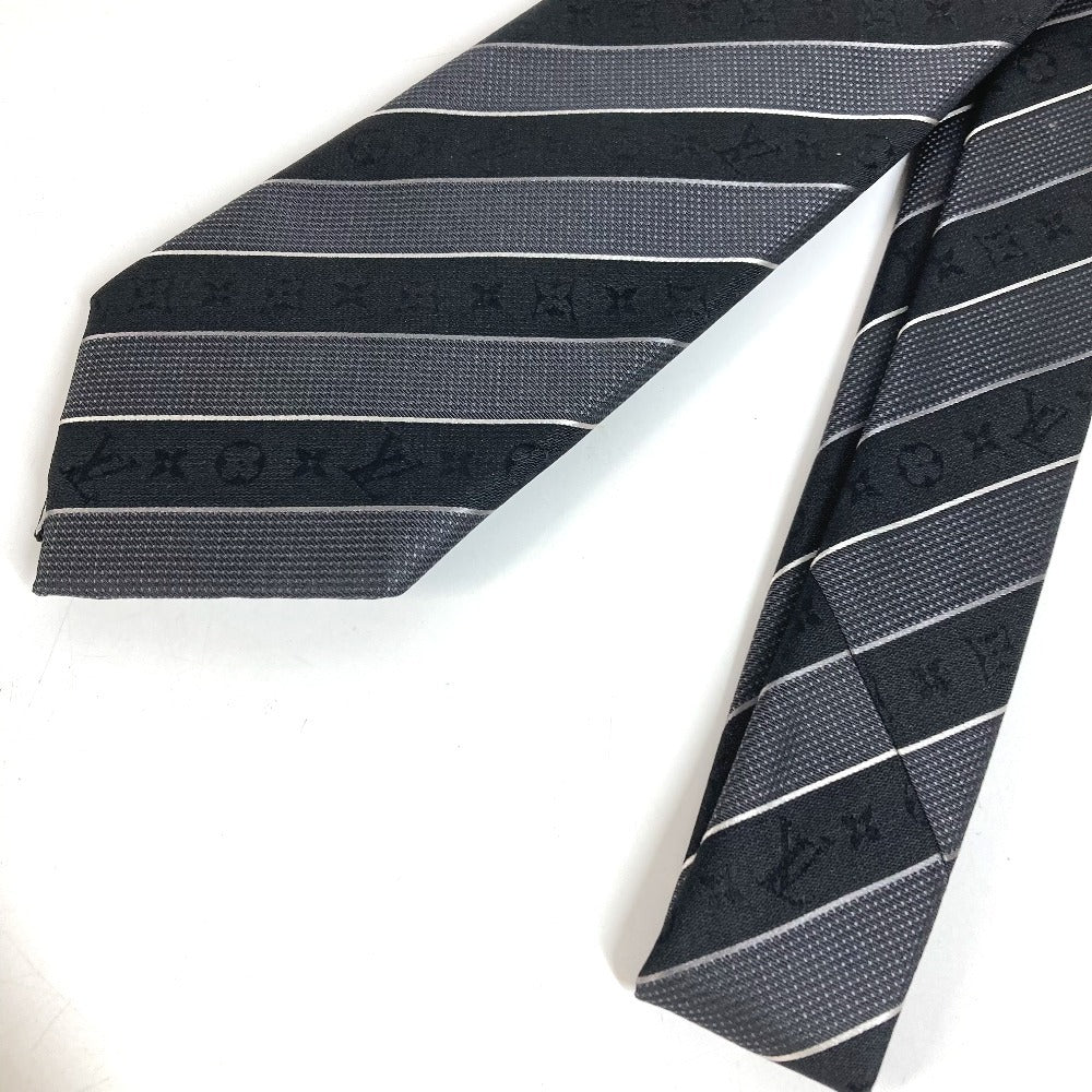 LOUIS VUITTON Unknown Logo Silk Tie Men's Black