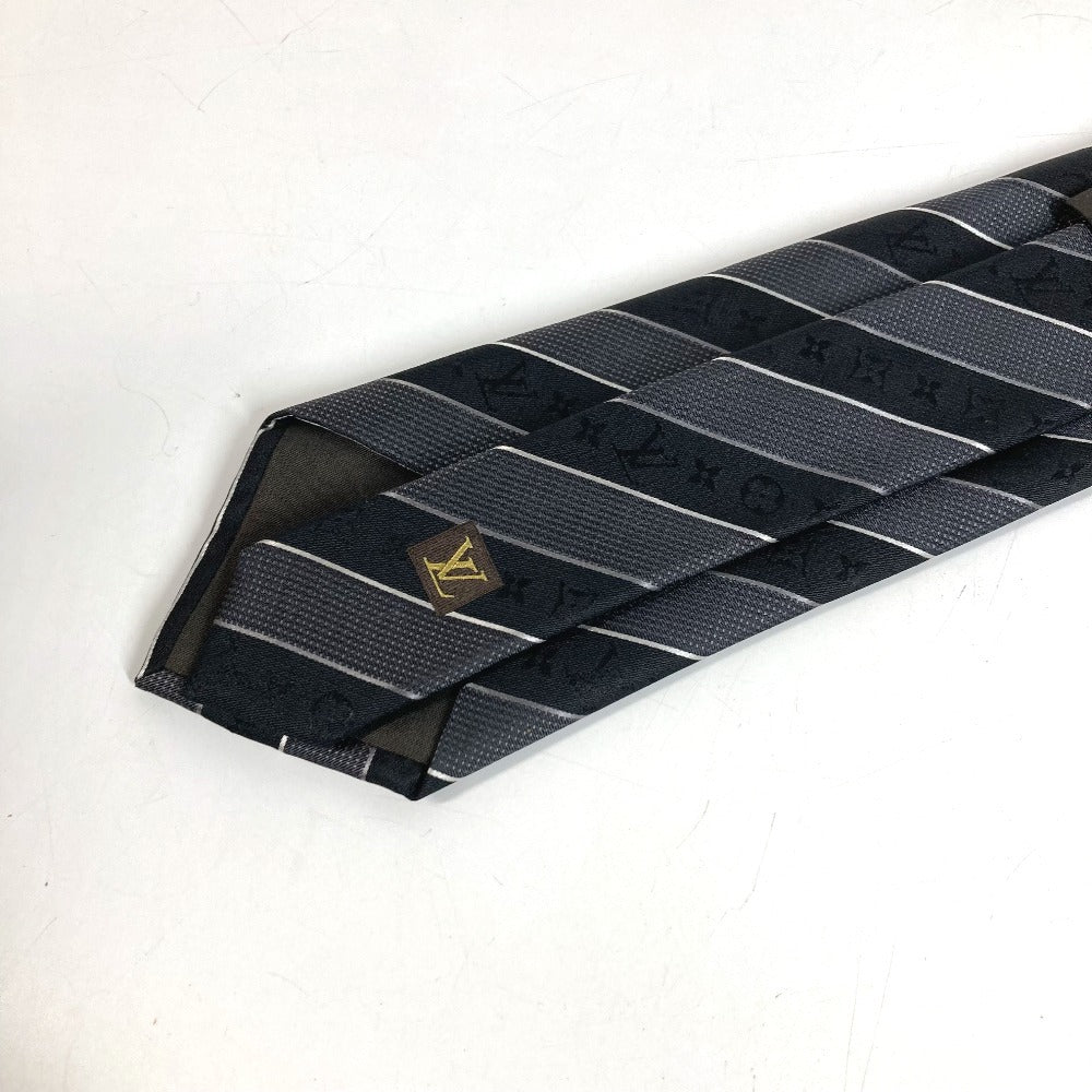 LOUIS VUITTON Unknown Logo Silk Tie Men's Black