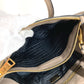 PRADA 2-Way Bag Triangle Logo Plate Handbag Shoulder Bag Crossbody Tote Bag Leather Unisex Beige