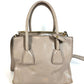 PRADA 2-Way Bag Triangle Logo Plate Handbag Shoulder Bag Crossbody Tote Bag Leather Unisex Beige