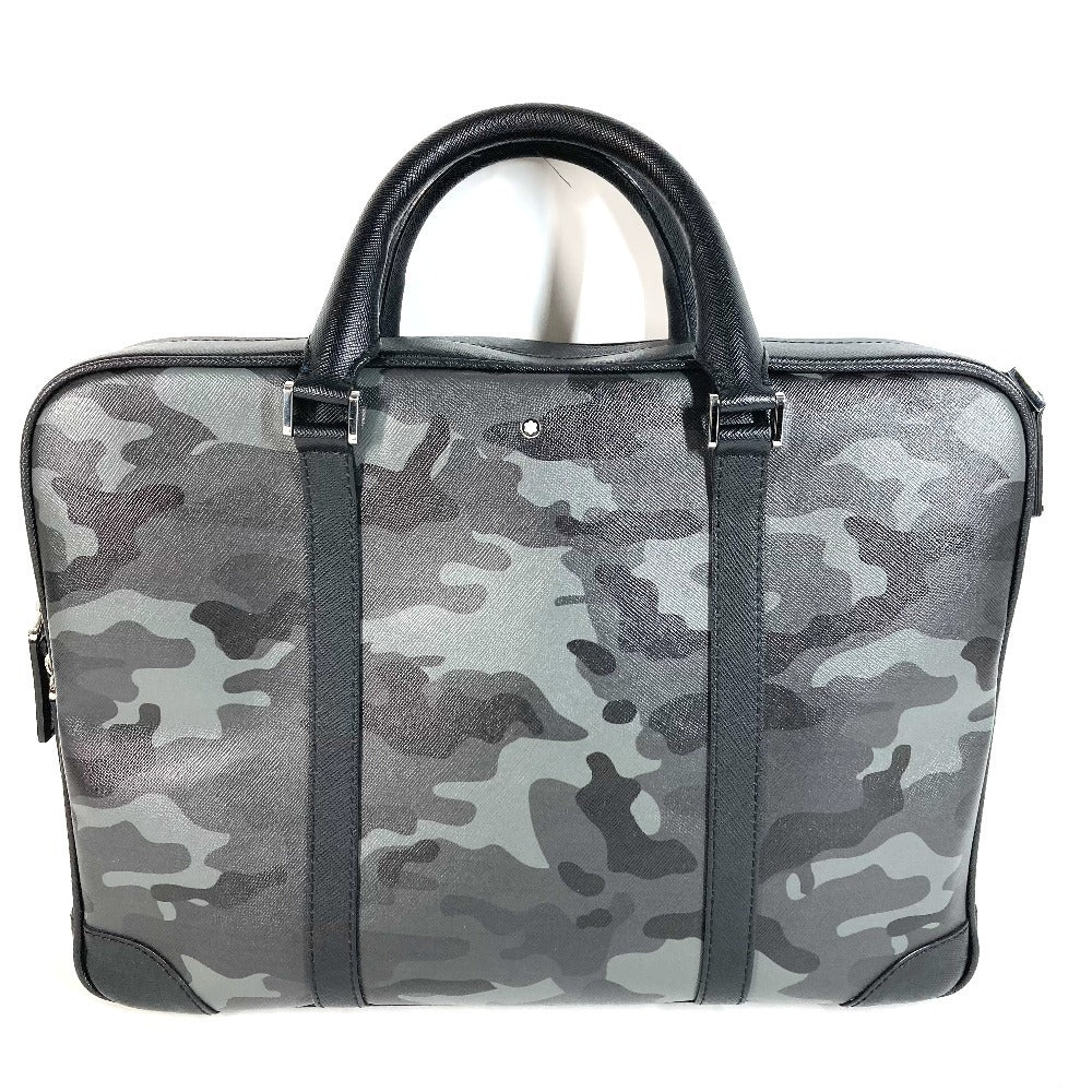 MONTBLANC Logo Camouflage Bag Document Bag Briefcase Handbag 2-Way Bag Shoulder Bag Business Bag Leather Unisex Black