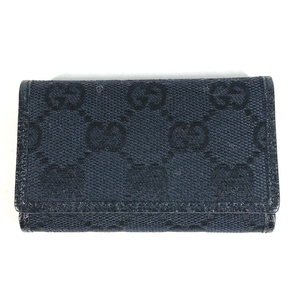 GUCCI 04564 GG ロゴ 6連 6P 鍵 キーケース GGキャンバス/レザー ユニセックス ブラック