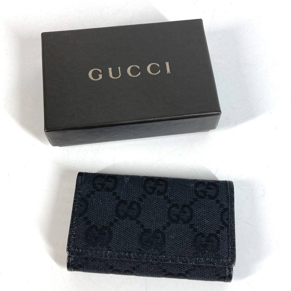GUCCI 04564 GG ロゴ 6連 6P 鍵 キーケース GGキャンバス/レザー ユニセックス ブラック