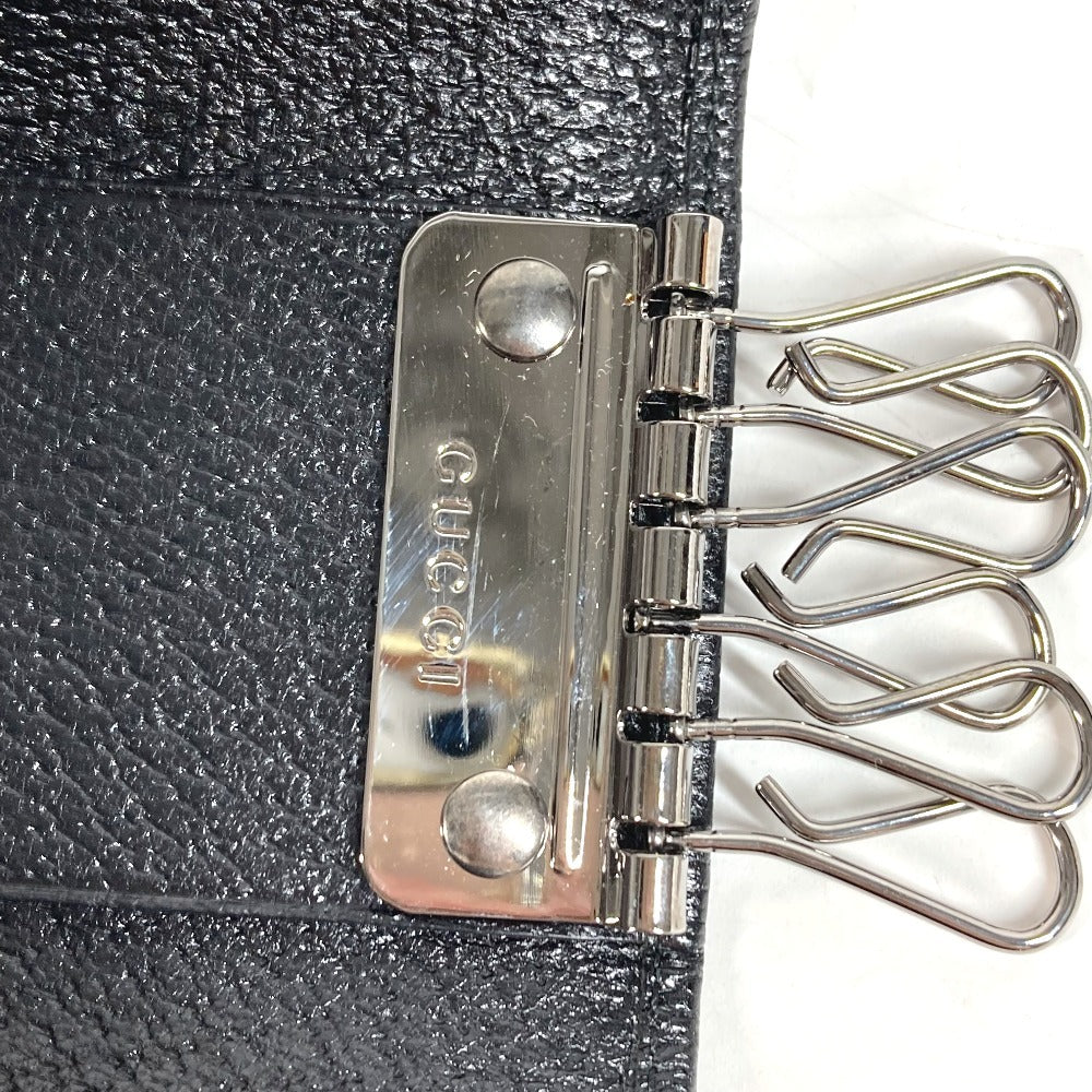 GUCCI 04564 GG ロゴ 6連 6P 鍵 キーケース GGキャンバス/レザー ユニセックス ブラック