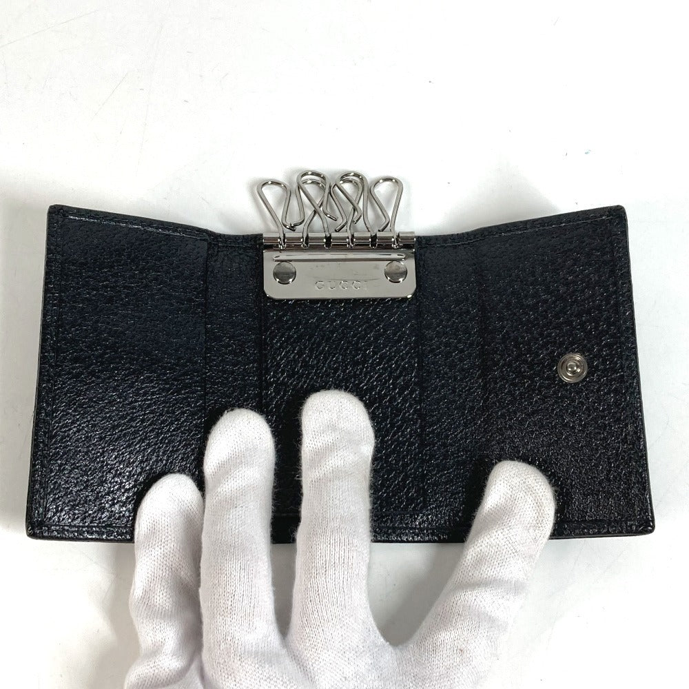 GUCCI 04564 GG ロゴ 6連 6P 鍵 キーケース GGキャンバス/レザー ユニセックス ブラック