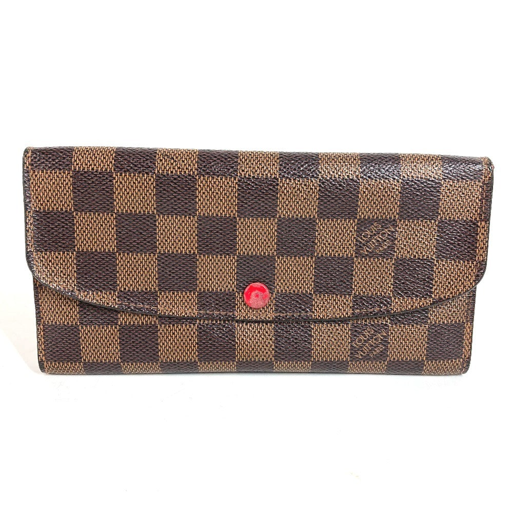 LOUIS VUITTON N63544 Damier Portefeuille Emilie Long Wallet Flap Long Wallet Damier Canvas Unisex Brown