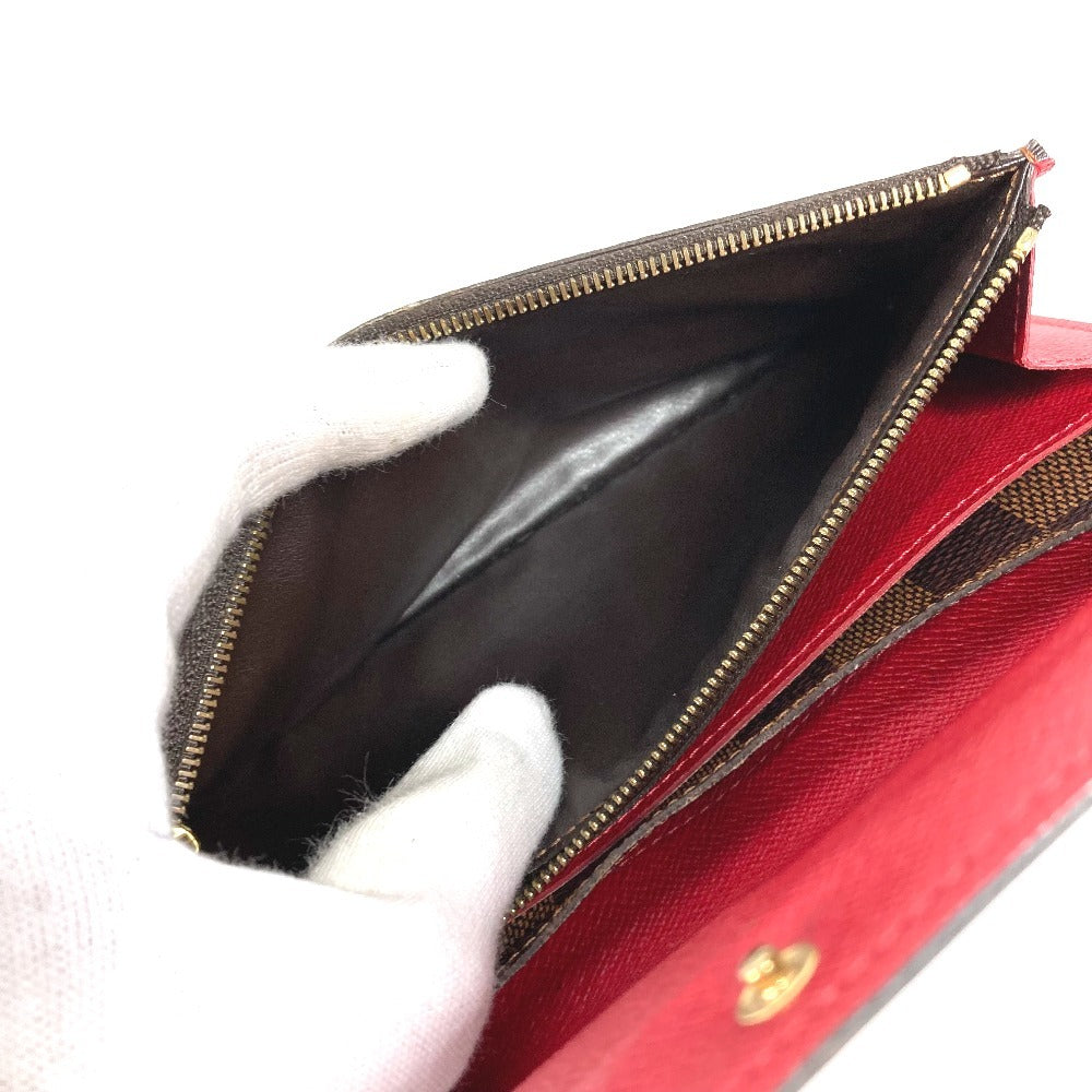 LOUIS VUITTON N63544 Damier Portefeuille Emilie Long Wallet Flap Long Wallet Damier Canvas Unisex Brown