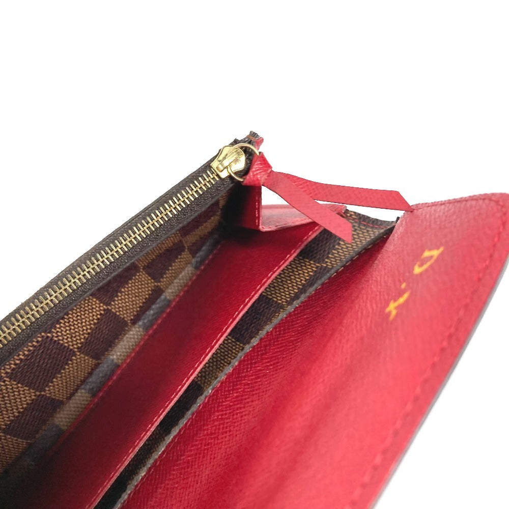 LOUIS VUITTON N63544 Damier Portefeuille Emilie Long Wallet Flap Long Wallet Damier Canvas Unisex Brown