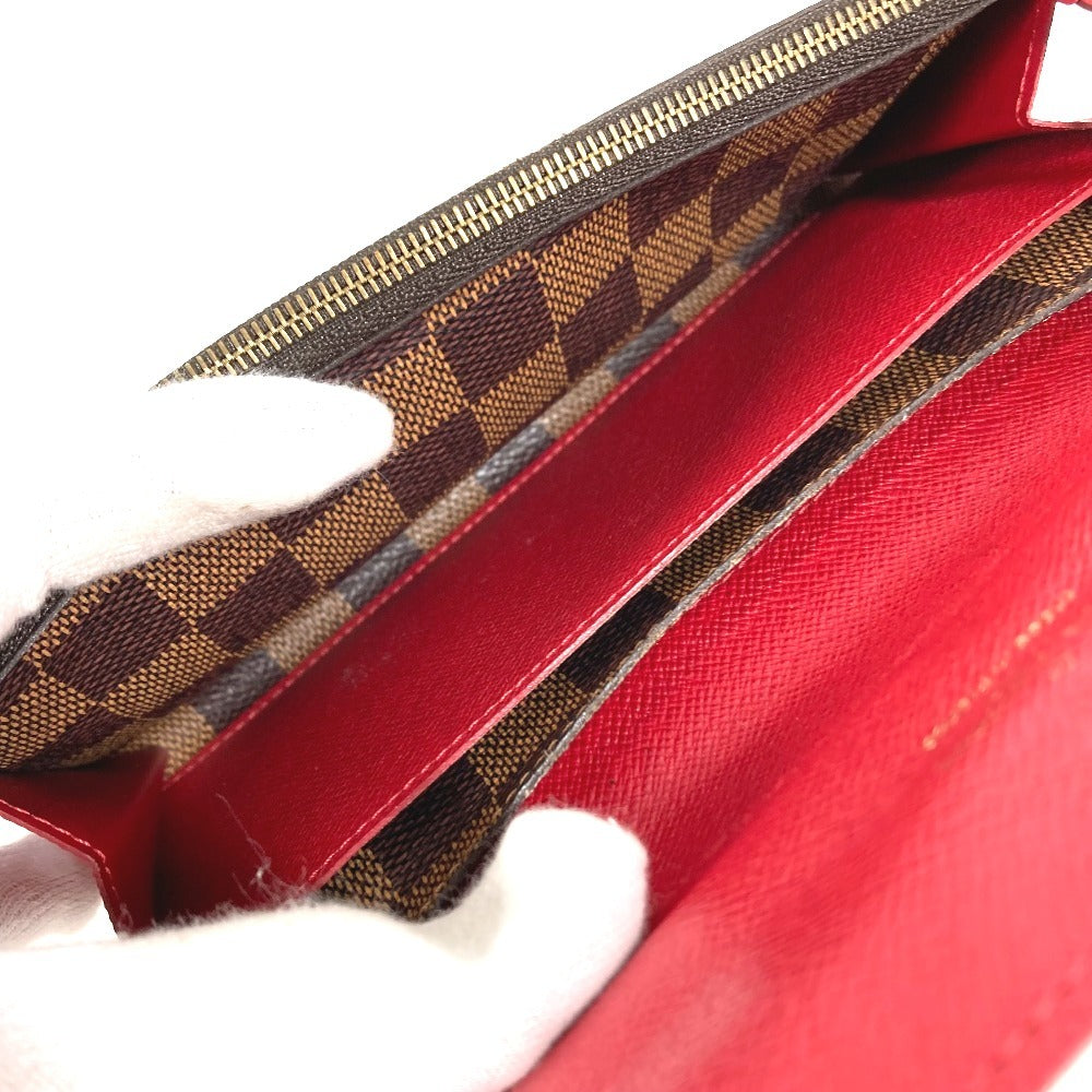 LOUIS VUITTON N63544 Damier Portefeuille Emilie Long Wallet Flap Long Wallet Damier Canvas Unisex Brown