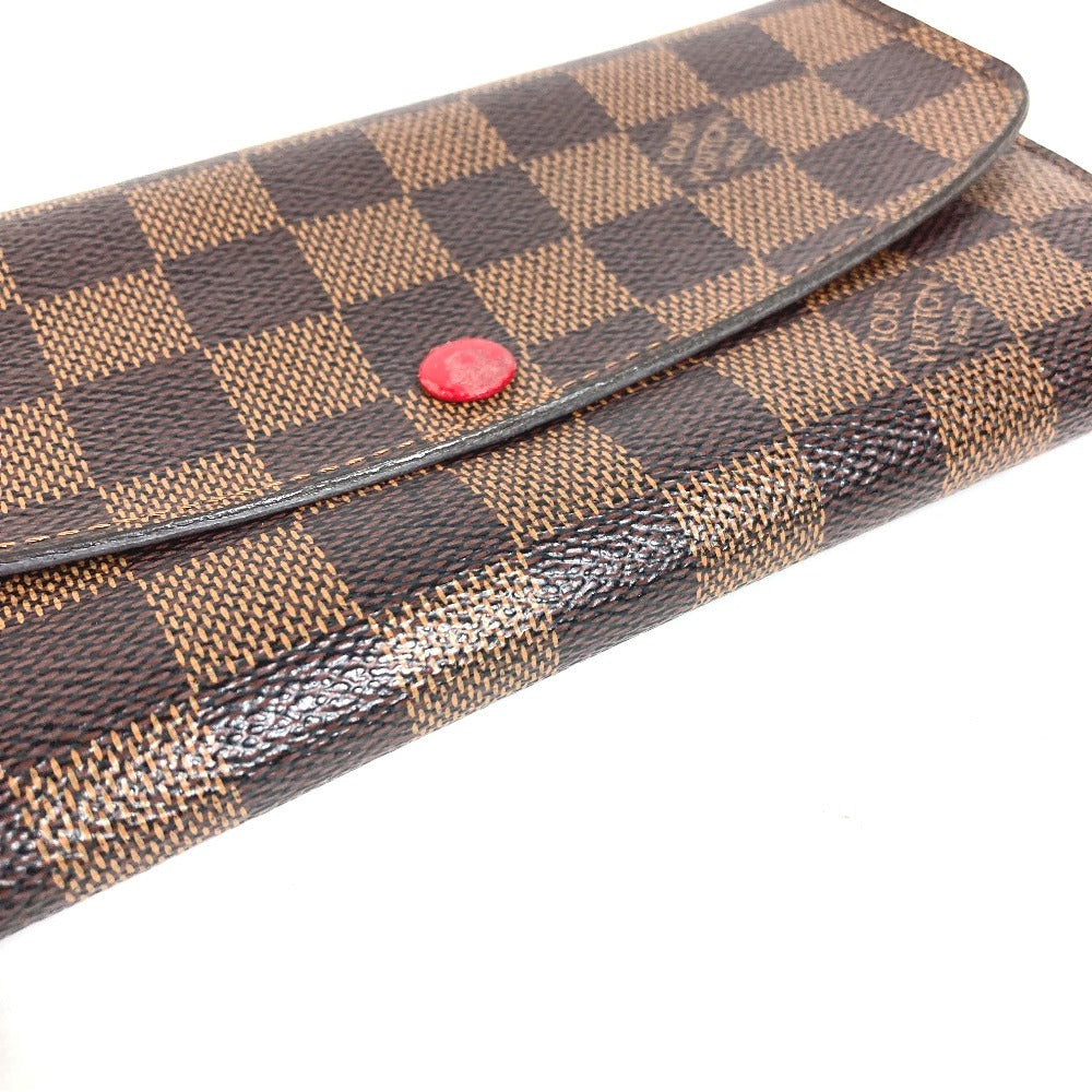 LOUIS VUITTON N63544 Damier Portefeuille Emilie Long Wallet Flap Long Wallet Damier Canvas Unisex Brown
