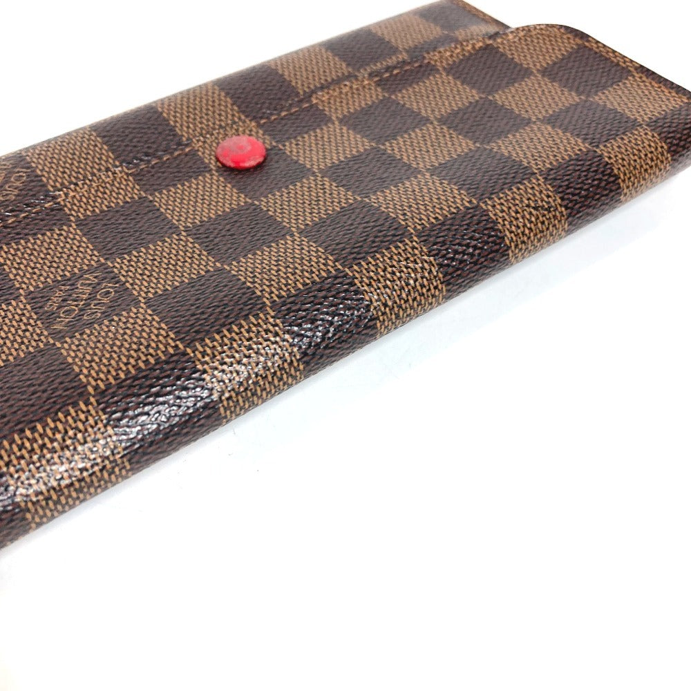 LOUIS VUITTON N63544 Damier Portefeuille Emilie Long Wallet Flap Long Wallet Damier Canvas Unisex Brown