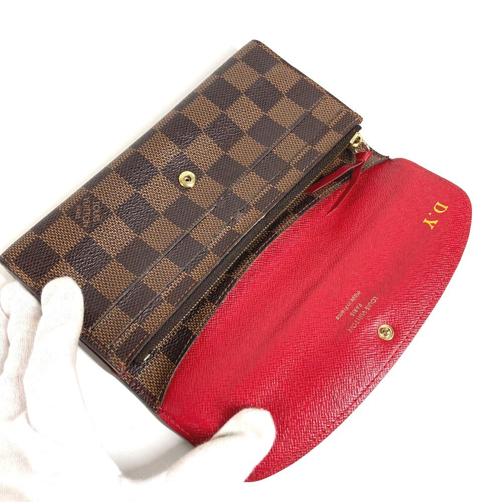 LOUIS VUITTON N63544 Damier Portefeuille Emilie Long Wallet Flap Long Wallet Damier Canvas Unisex Brown