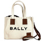 BALLY 6310434 Akelei Logo 2WAY Bag Shoulder Bag Tote Bag Handbag Cotton Unisex White