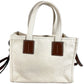 BALLY 6310434 Akelei Logo 2WAY Bag Shoulder Bag Tote Bag Handbag Cotton Unisex White