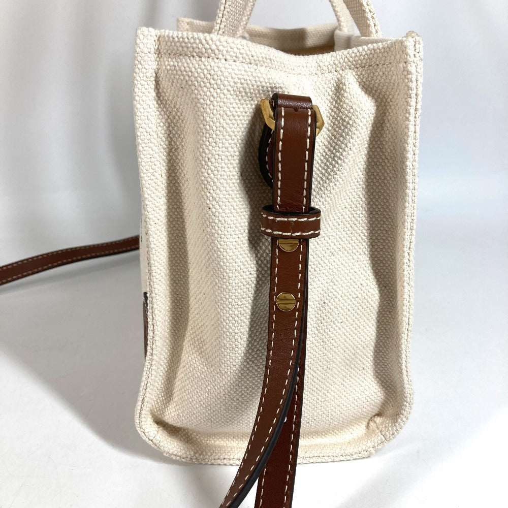 BALLY 6310434 Akelei Logo 2WAY Bag Shoulder Bag Tote Bag Handbag Cotton Unisex White