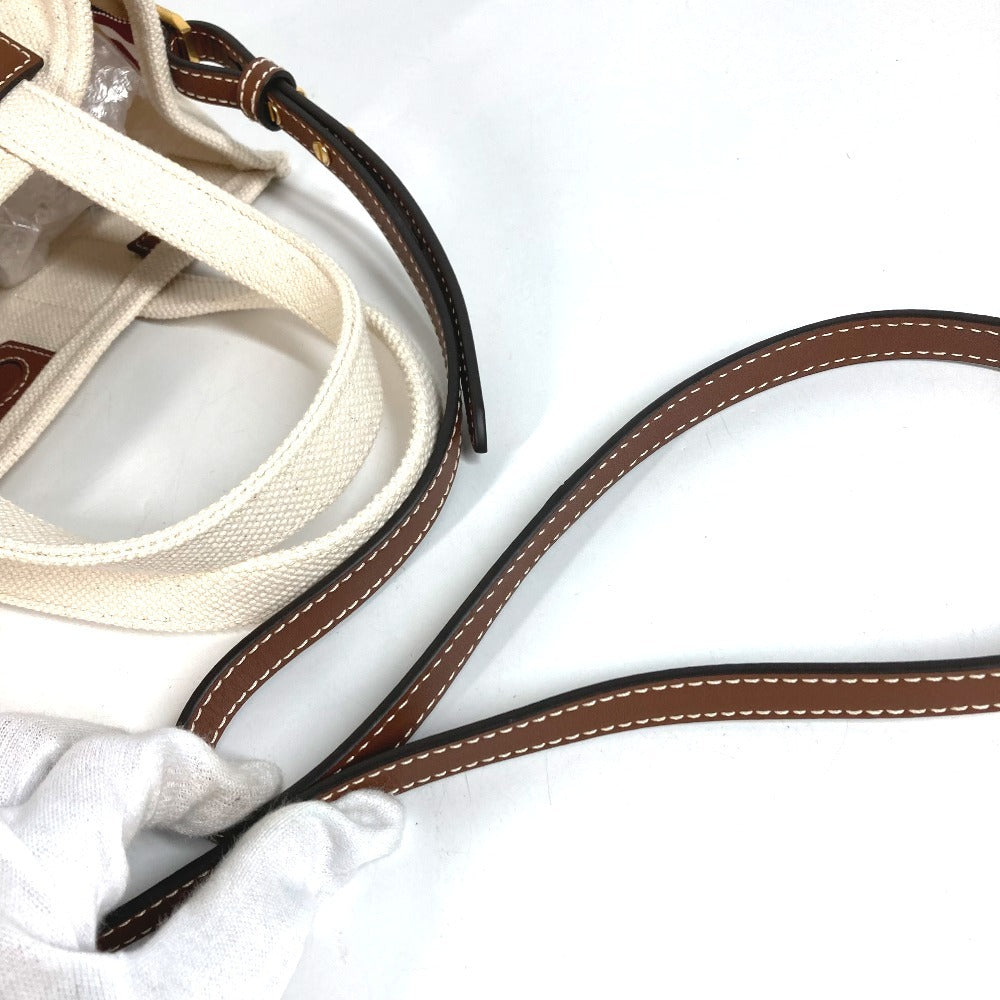 BALLY 6310434 Akelei Logo 2WAY Bag Shoulder Bag Tote Bag Handbag Cotton Unisex White