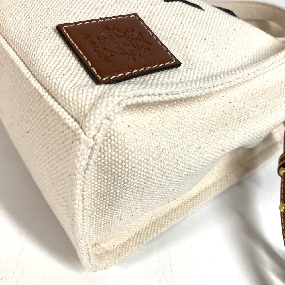 BALLY 6310434 Akelei Logo 2WAY Bag Shoulder Bag Tote Bag Handbag Cotton Unisex White