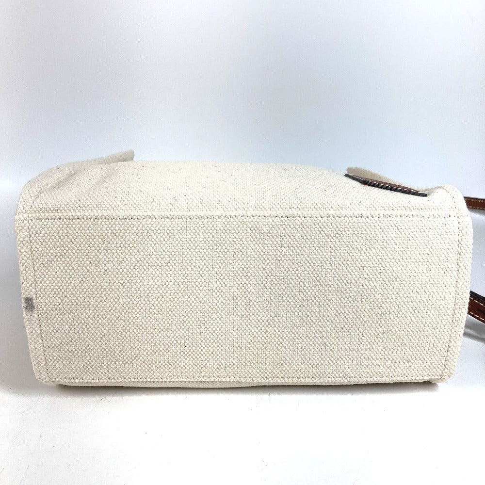BALLY 6310434 Akelei Logo 2WAY Bag Shoulder Bag Tote Bag Handbag Cotton Unisex White