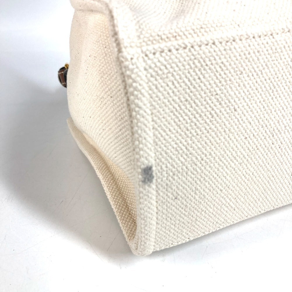 BALLY 6310434 Akelei Logo 2WAY Bag Shoulder Bag Tote Bag Handbag Cotton Unisex White