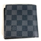 LOUIS VUITTON N62664 Damier Graphite Portefeuille Marco Compact Wallet, Bi-fold, Damier Graphite Canvas, Unisex, Black