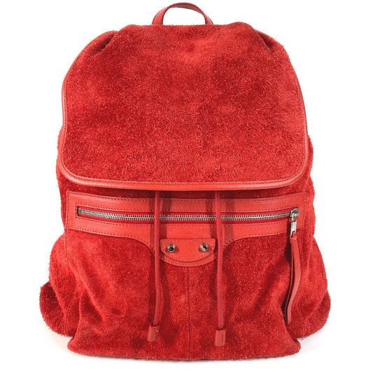 BALENCIAGA 340139 クラシック トラベラー カバン バックパック リュックサック レザー/スエード ユニセックス レッド