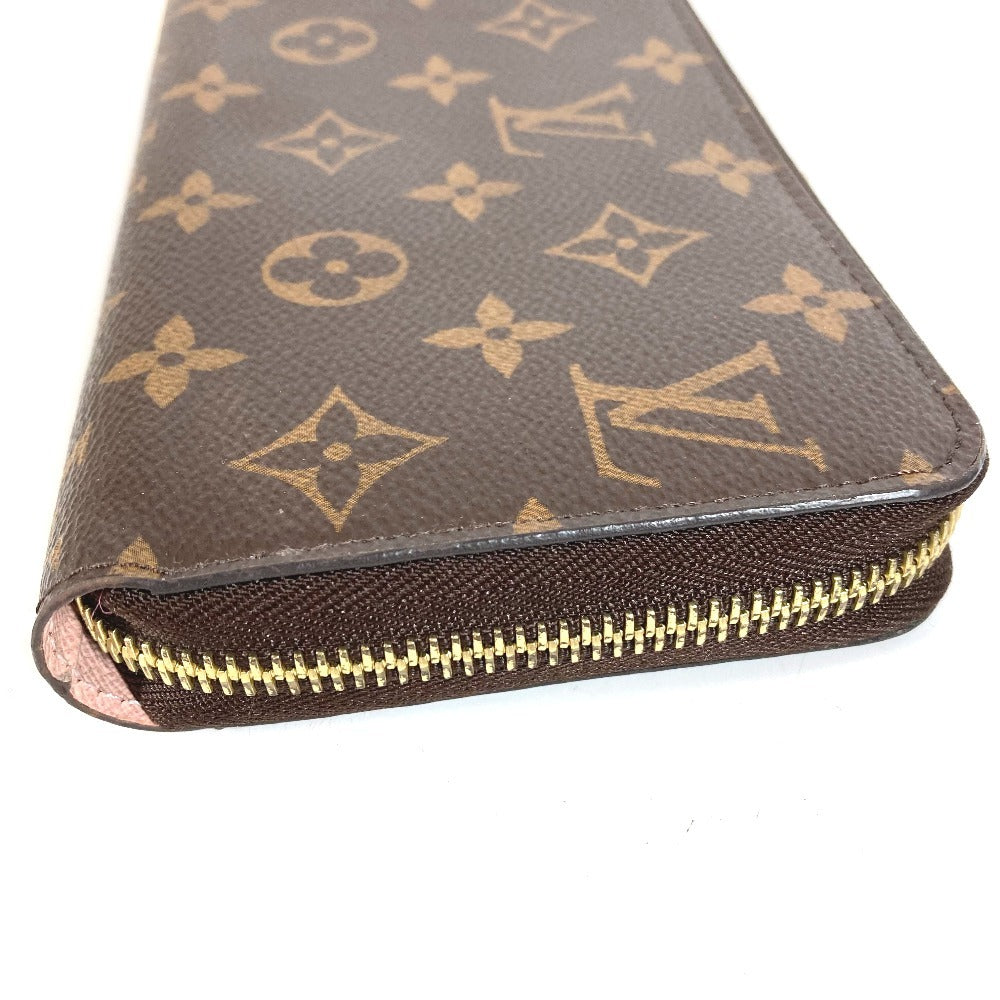 LOUIS VUITTON M41894 Monogram Zippy Wallet, Zippy Wallet, Long Wallet, Round Zipper, Long Wallet, Monogram Canvas, Unisex, Rose Ballerine, Brown