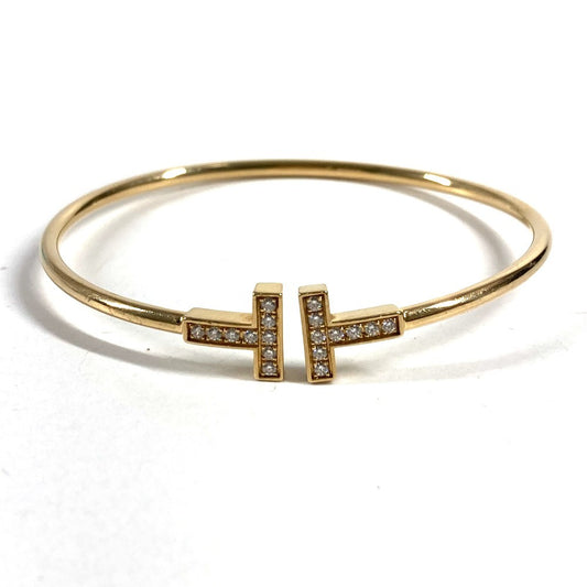 TIFFANY&Co. K18 金 18K ダイヤモンド ダイヤ Tワイヤー アクセサリー ジュエリー ブレスレット ブレス バングル YG750 レディース ゴールド