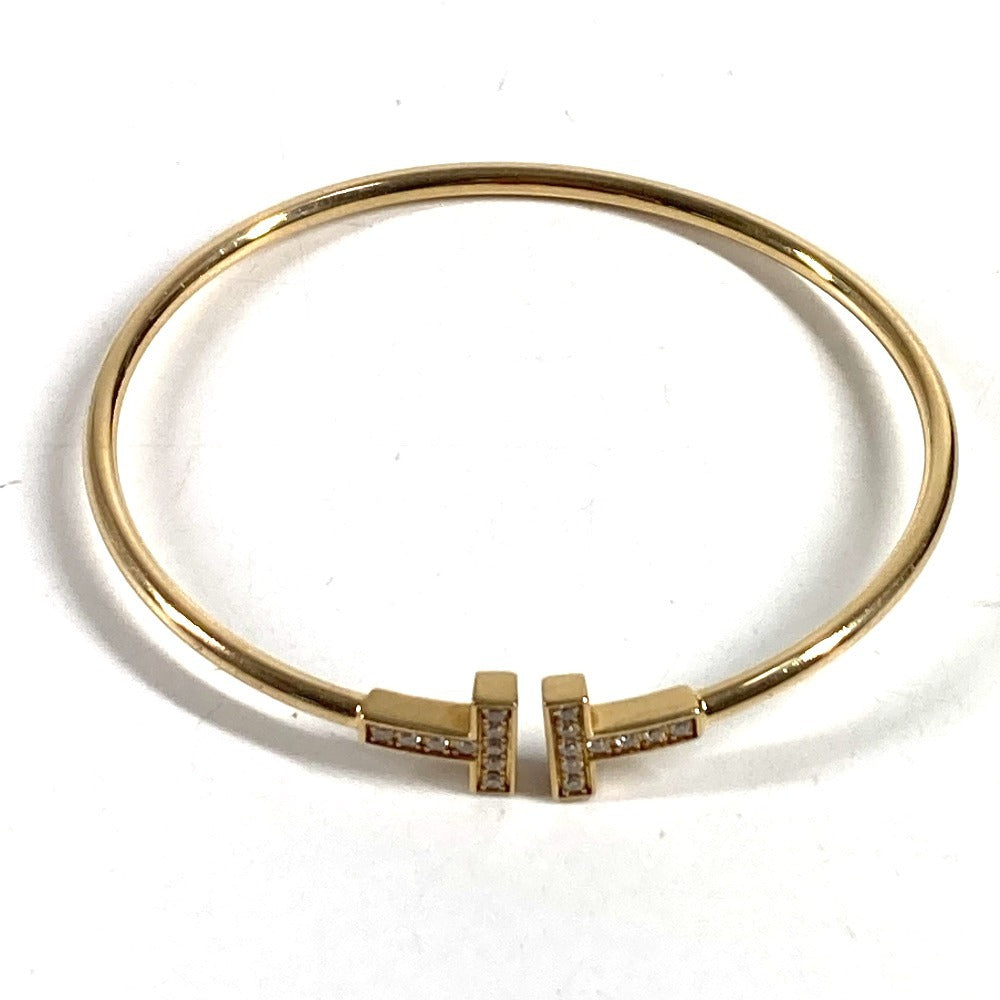 TIFFANY&Co. K18 金 18K ダイヤモンド ダイヤ Tワイヤー アクセサリー ジュエリー ブレスレット ブレス バングル YG750 レディース ゴールド